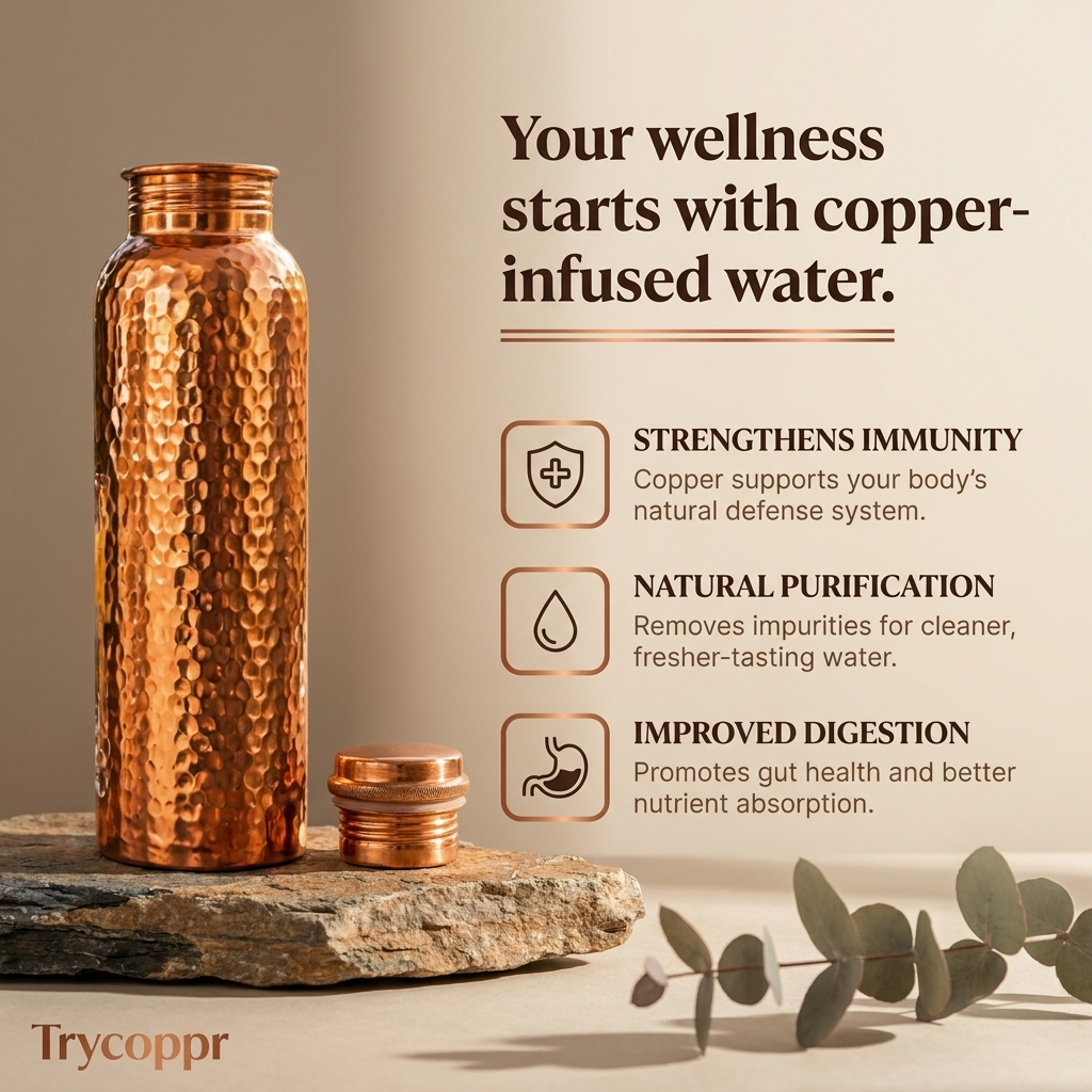 Copper Water Bottle – TryCoppr™ | Naturally Purified Water, Plastic-Free