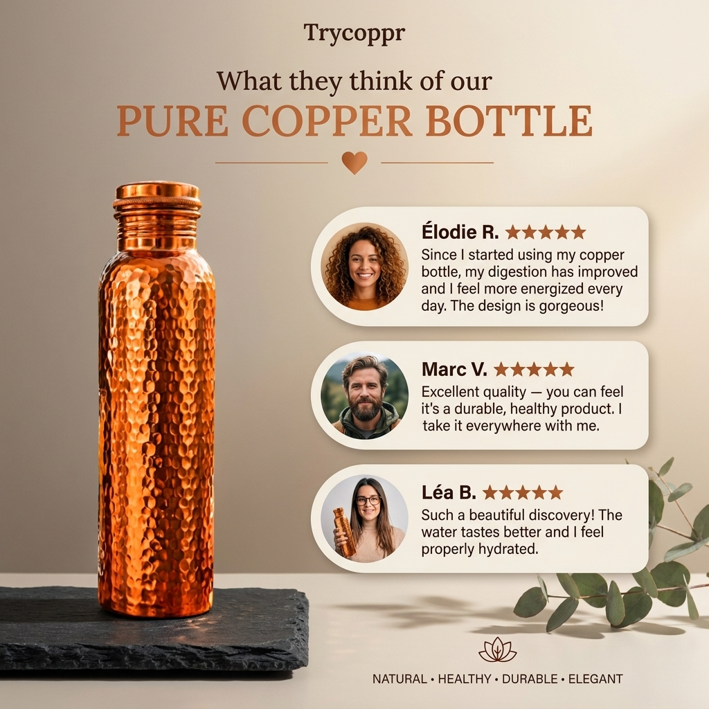 Copper Water Bottle – TryCoppr™ | Naturally Purified Water, Plastic-Free