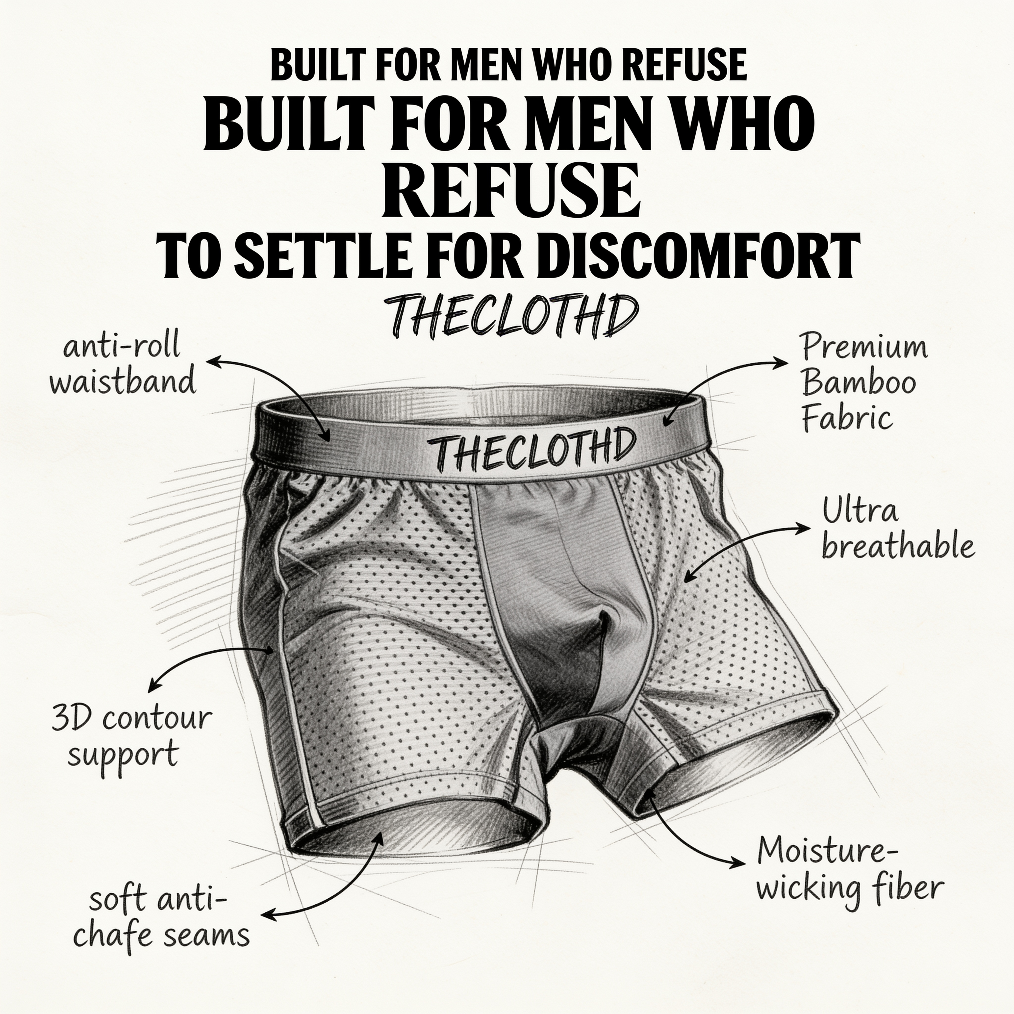 Theclothd Bamboo Boxer Briefs — Ultra-Soft, Breathable, All-Day Comfort
