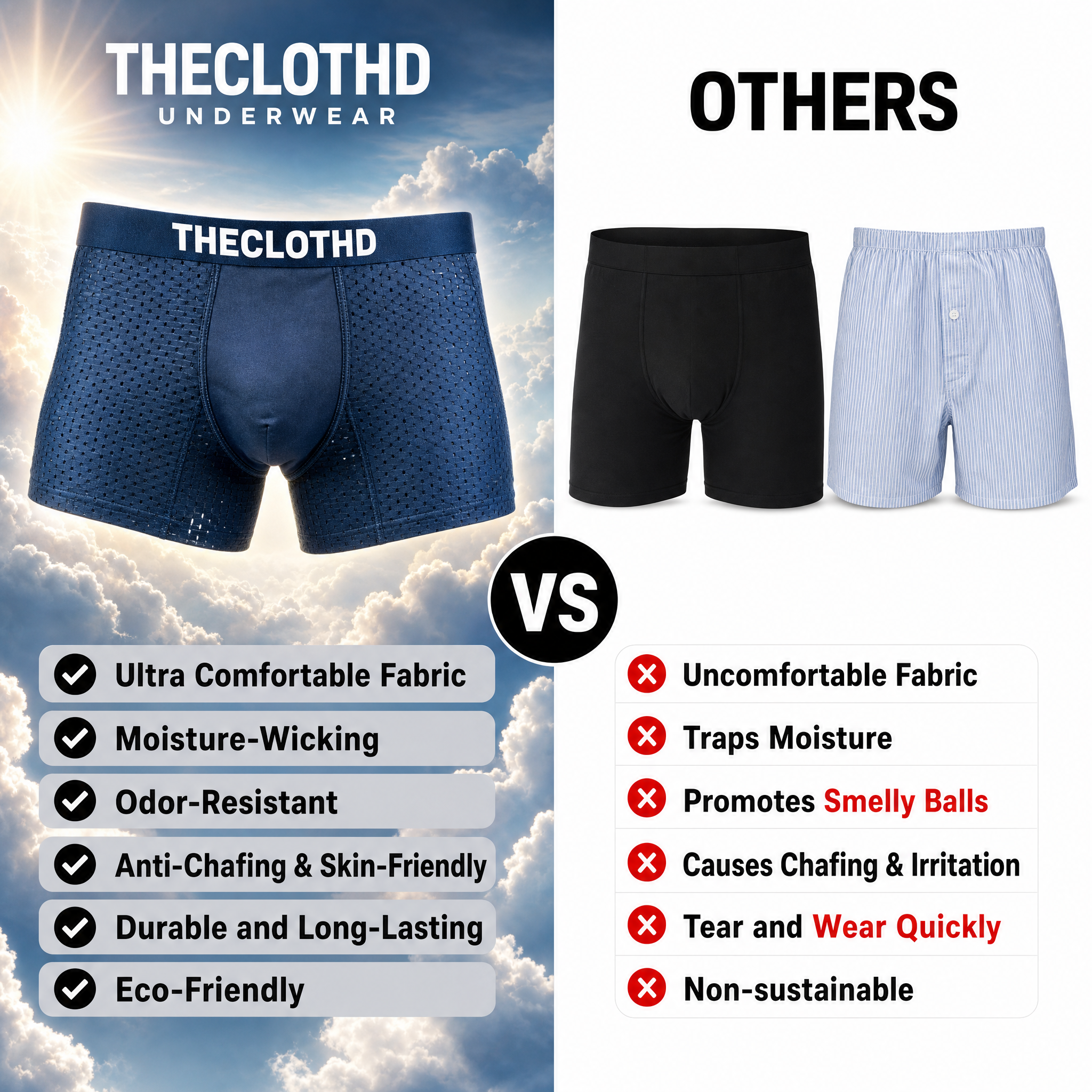 Theclothd Bamboo Boxer Briefs — Ultra-Soft, Breathable, All-Day Comfort